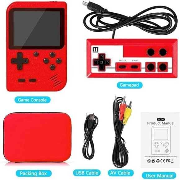 Retro Handheld 400 NES SNES Classic Games Console System Handheld Portable RED - Picture 2 of 6